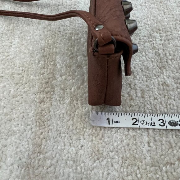 Brown Boho Studded Mini Crossbody Bag Cardholder - Picture 6 of 8